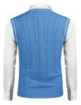 Men's Blue V-Neck Sweater Vest, Slim Fit