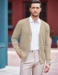 Men's V-Neck Lightweight Knit Cardigan - Beige