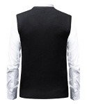 Men's Argyle V-Neck Sweater Vest - Black/Grey