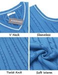 Men's Blue V-Neck Sweater Vest, Slim Fit