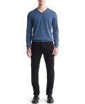 Calvin Klein Men's Merino Wool V-Neck Sweater, Blue