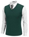 Men's Lightweight V-Neck Sleeveless Sweater Vest - Green