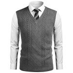 COOFANDY Men's Slim Fit V-Neck Sweater Vest