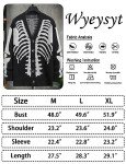 Men's Black Skeleton Print Oversized Cardigan Sweater