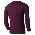 LTIFONE Men's Red Slim Fit V-Neck Sweater