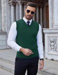 Men's Lightweight V-Neck Sleeveless Sweater Vest - Green