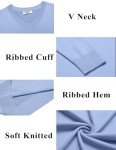 Men's Light Blue V-Neck Slim Fit Sweater