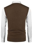COOFANDY Men's Casual V-Neck Sweater Vest - Brown