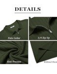 Men's Slim Fit Muscle Polo Shirt - Army Green