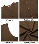 COOFANDY Men's Casual V-Neck Sweater Vest - Brown