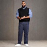 IZOD Men's Big & Tall V-Neck Sweater - Black