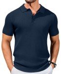 Men's Casual Short Sleeve Knit Polo - Navy