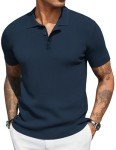 Men's Casual Short Sleeve Knit Polo - Navy
