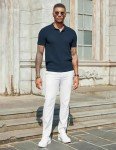 Men's Casual Short Sleeve Knit Polo - Navy