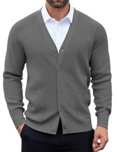 COOFANDY Men's Lightweight V Neck Cardigan Sweater