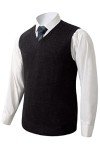 Men's Black V-Neck Knit Sweater Vest, X-Large