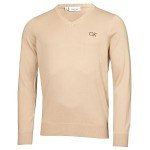 Calvin Klein Men's Latte V-Neck Golf Sweater