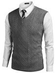 COOFANDY Men's Slim Fit Sleeveless V-Neck Sweater