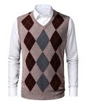 Men's Argyle V-Neck Sweater Vest - Khaki