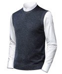Men's Soft Touch Knitted Sweater Vest - Solid Color