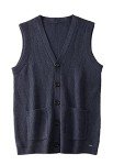 Navy V-Neck Sleeveless Sweater Vest for Men