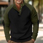 Men's Oversized V-Neck Pullover Sweatshirt with Pocket