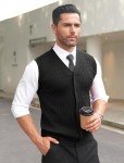 COOFANDY Men's V-Neck Cable Knit Sweater Vest