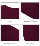 QUALFORT Men's Slim Fit V-Neck Cardigan - Burgundy