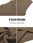 COOFANDY Men's Khaki V Neck Sweater Vest