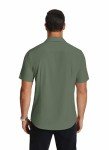 COOFANDY Men's Wrinkle-Free Short Sleeve Shirt - Army Green