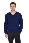Men's Classic Merino Wool V-Neck Sweater - Navy