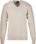 Men's Merino Wool V-Neck Sweater by Aran Woollen
