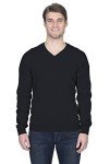 Men's V-Neck Cashmere Merino Wool Sweater - Black