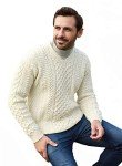 Men's Merino Wool V-Neck Sweater by Aran Woollen