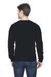 Men's V-Neck Cashmere Merino Wool Sweater - Black