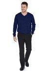 Men's Classic Merino Wool V-Neck Sweater - Navy
