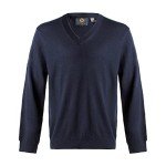 Men's Navy V-Neck Merino Wool Sweater, XX-Large