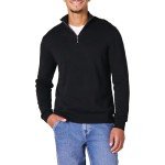Men's 100% Cotton Black Quarter-Zip Sweater