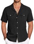 COOFANDY Men's Casual Linen Button Down Shirt