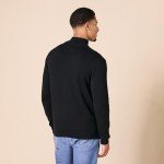 Men's 100% Cotton Black Quarter-Zip Sweater
