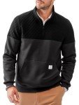 Men's Quarter Zip Pullover Sweatshirt - Dark Grey