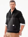 Men's Quarter Zip Pullover Sweatshirt - Dark Grey
