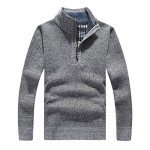 Men's Light Grey Quarter Zip Fleece Pullover