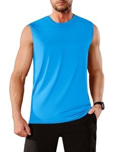 Men's Azure Sleeveless Tank Top for Workouts