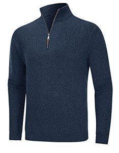 Men's Quarter Zip Sweater - Casual Pullover