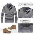 Men's Light Grey Quarter Zip Fleece Pullover