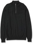 Men's 100% Cotton Black Quarter-Zip Sweater