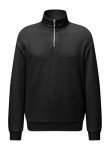 Men's Quarter Zip Waffle Sweatshirt - Black