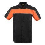 Men's Black & Orange Reflective Motorcycle Shirt
