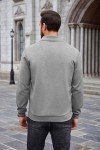 Men's Grey 1/4 Zip Polo Sweatshirt